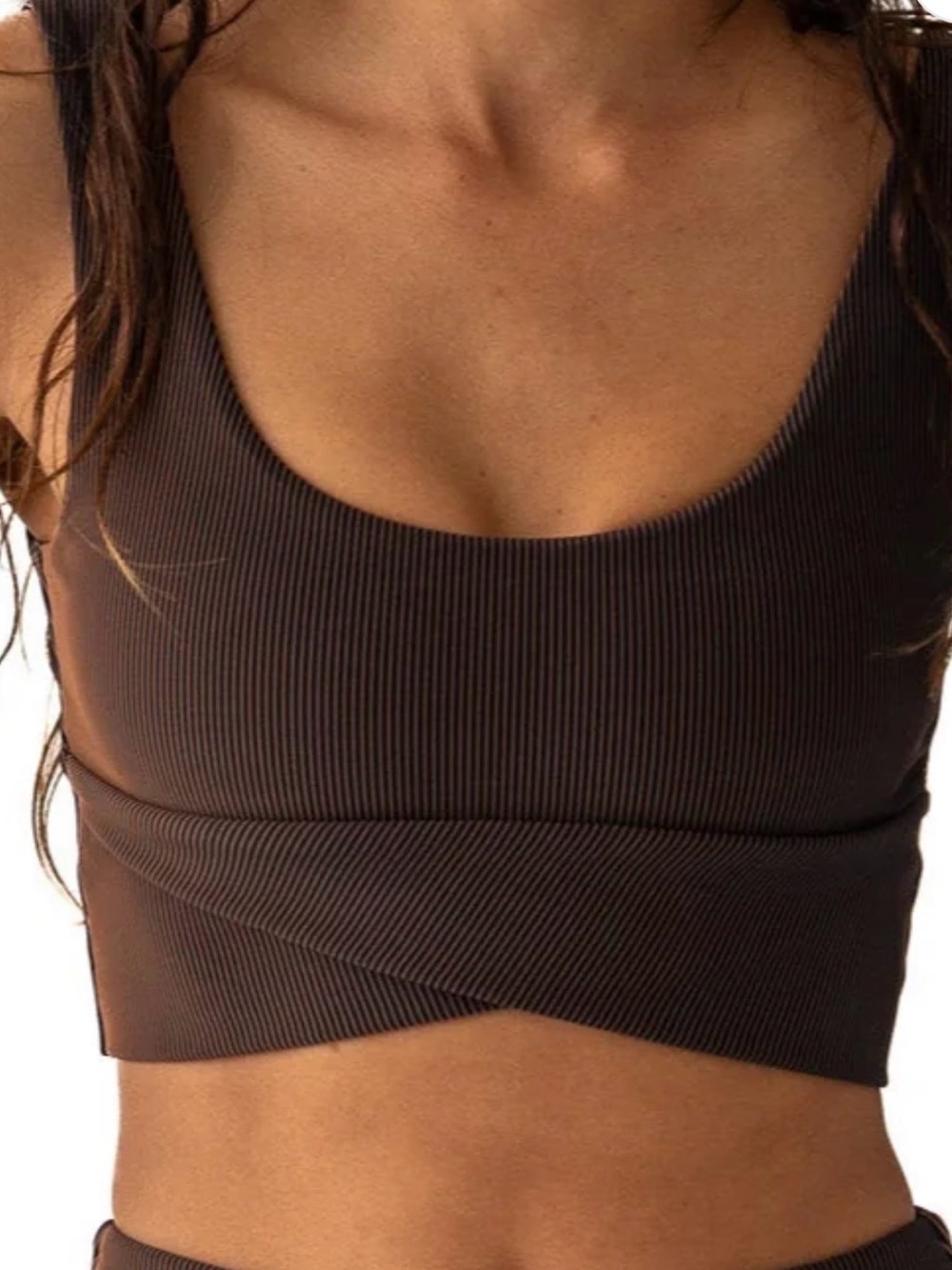 Surf Short Luxe Rib Two-Piece Set — Dark Brown